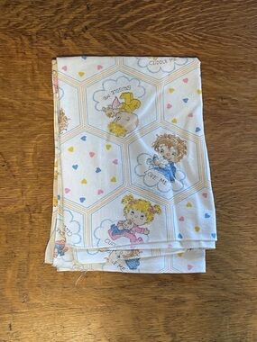 Vintage Hallmark Cards Baby Receiving Blanket 80s Cuddle Me Love Me Hugga Bunch